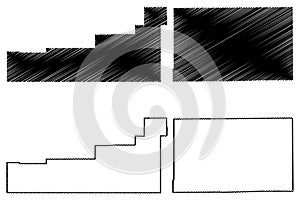 Garfield and Kit Carson County, Colorado U.S. county, United States of America,USA, U.S., US map vector illustration, scribble