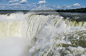 Garganta del Diablo waterfall sprays of Iguazu falls