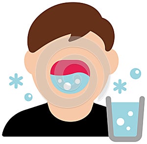 Gargle vector icon illustration Corona virus / covid-19 / flu prevention