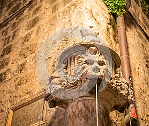 Gargoyle on a building in Dubrovnik