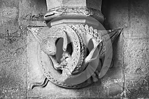 Gargoyle carved on one of the walls of Westminster Abbey, London, England