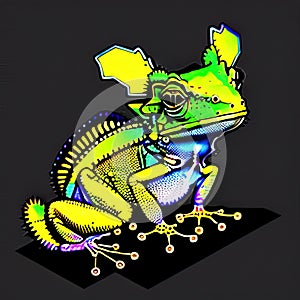 Gargoyle Gecko Animal Style Print Design Logo. Generative AI.