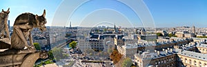 Gargoyle looks panorama of Paris