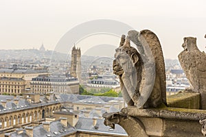 Gargoyle on Notre Dame de Paris Cathedral of Paris