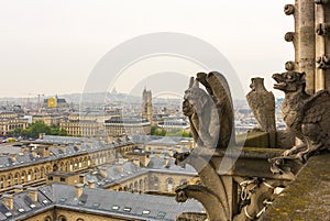 Gargoyle on Notre Dame de Paris Cathedral of Paris