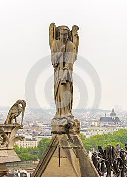Gargoyle on Notre Dame de Paris Cathedral of Paris