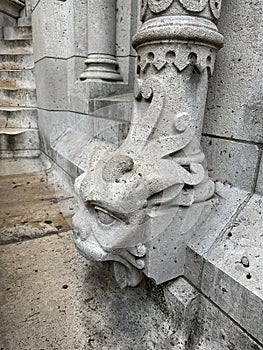 Gargoyle at the Sacred Heart of Montmartre in Paris, France