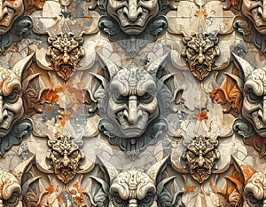 Gargoyle Stone Wall Texture