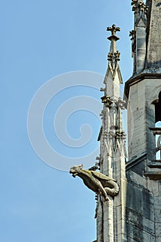 Gargoyle and Turret Gothic facade of the church