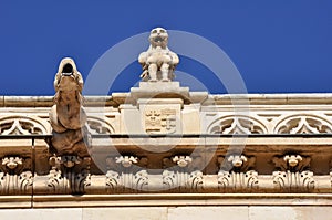 Gargoyles at Archbishop's palace, Alcala de Henares, Madrid photo