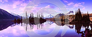 Garibaldi Lake during a colorful morning sunrise