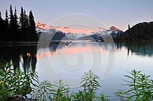 Garibaldi Lake at sunset