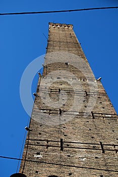 Garisenda Tower- Piazza Ravegnana in Bologna Italy photo