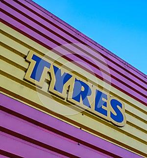 Garish Tyres Sign