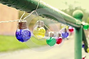 Garland of colorful bulbs