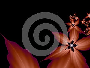 Garland of flowers. Beautiful fractal picture with flowers