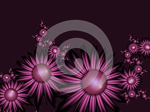 Garland of flowers. Beautiful fractal picture with flowers