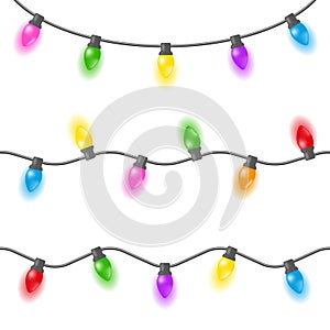 Garland glowing seamless pattern