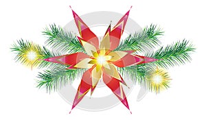 2024 Garland Winter Holiday Happy New Year Christmas Decoration STAR isolated vector photo