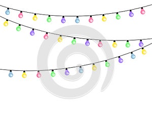 Garland lamps vector set