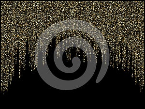 Garland lights gold glitter hanging vertical lines