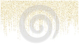 Garland lights gold glitter hanging vertical lines vector holiday background.