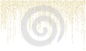 Garland lights gold glitter hanging vertical lines vector holiday background