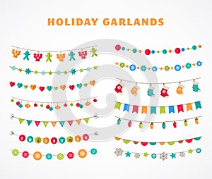 Garland - patterns, brushes, borders for Christmas and party