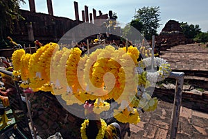 Garland series for King Naresuan worship (Black king) in Ayutthaya, Thailand