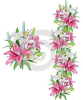 Garlands of lilies flowers photo