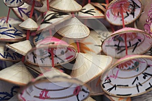 Garlands of traditional Vietnamese straw cone-shaped hats