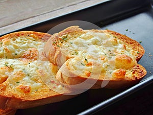 Garlic bread with cheese.