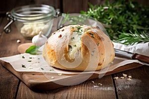 Garlic bread cheese herbs. Generate Ai
