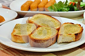 Garlic bread close-up.