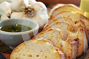 Garlic bread & rosemary oil, landscape