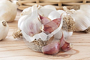 Garlic bulbs and cloves