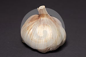 Garlic clove cloves healthy spice on a darck background