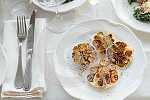 Garlic Dish in Luxury Restaurant