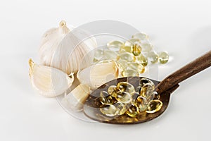 Garlic gel capsules extract