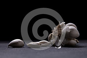 Garlic on granite background