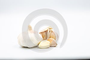 Garlic on isolated white background