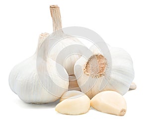 Garlic isolated on white background with clipping path