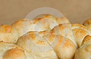 Garlic knots on a cutting board