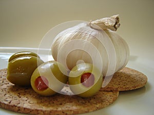 Garlic and olives
