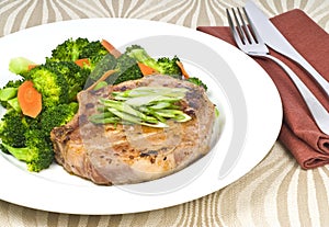 Garlic Pork Chop and Broccoli