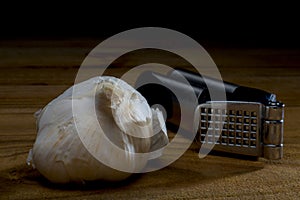 Garlic with press