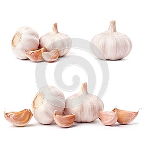 Garlic set isolated on white background