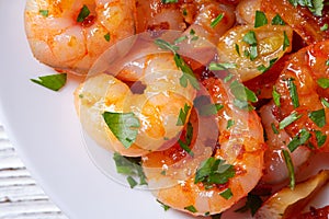 Garlic shrimp pinchos tapas from Spain photo