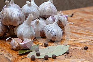 Garlic and spices for cooking