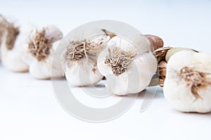 Garlic string close up